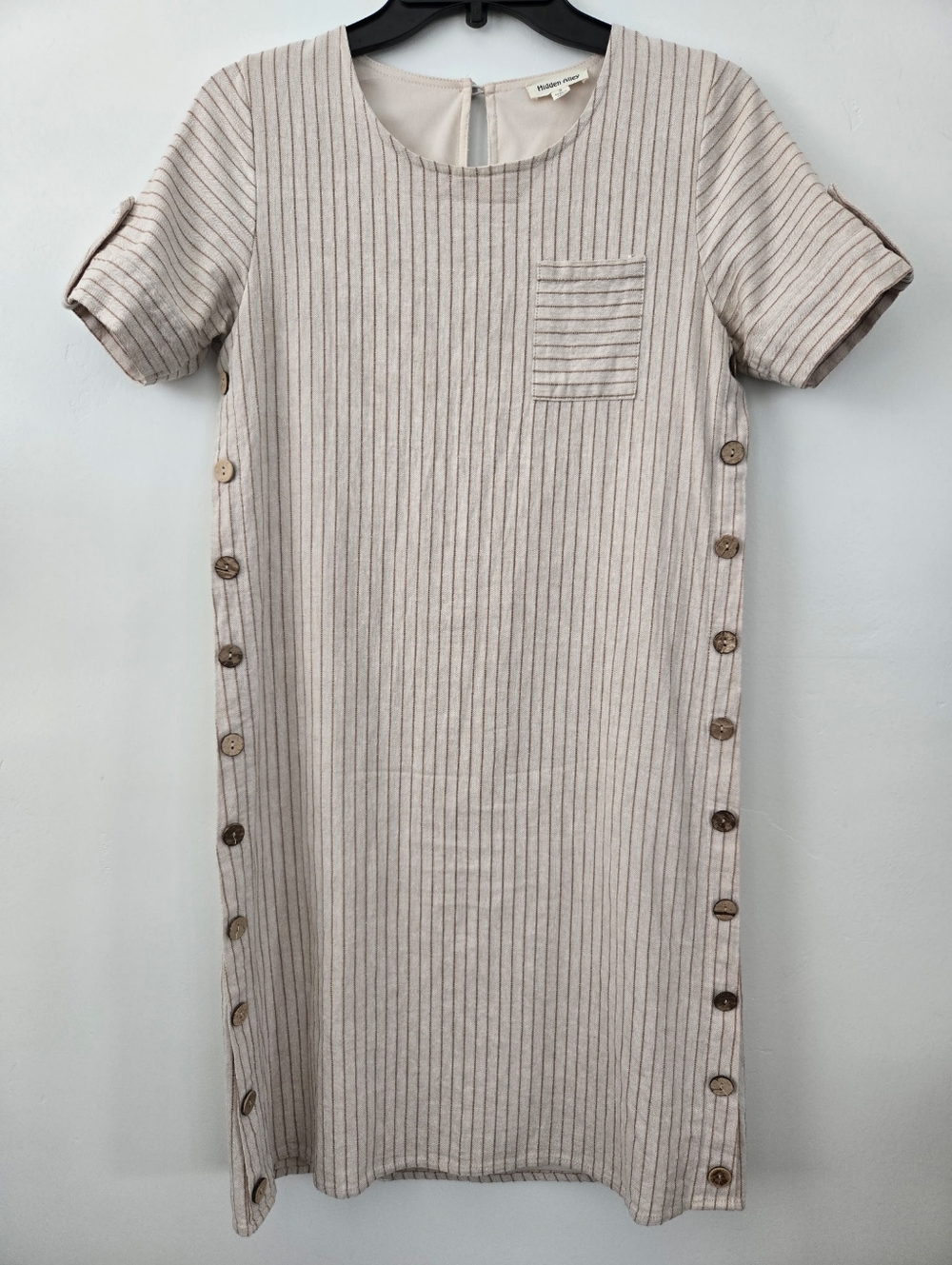 Hidden Alley Boho Cottagecore linen cotton blend shift dress. Size small.